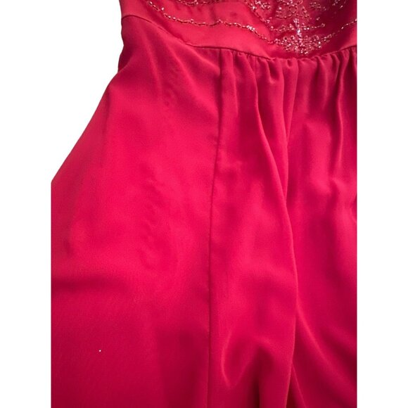 David's Bridal Size 10 Red Strapless Dress Chiffon Satin Prom Bridesmaid NWT - Picture 8 of 8
